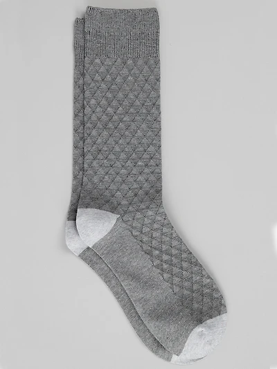 Men's Jos. A. Bank Triangle Texture Socks at Jos. A. Bank, Med Grey Heather, 