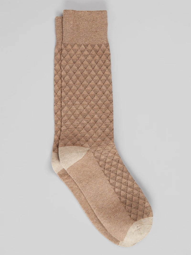 Men's Jos. A. Bank Triangle Texture Socks at Jos. A. Bank, Tan Heather, 