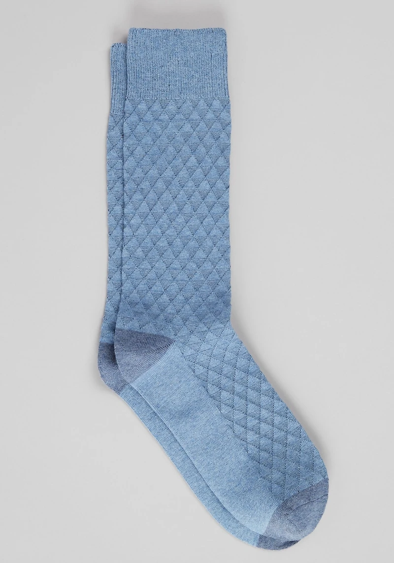 Men's Jos. A. Bank Triangle Texture Socks at Jos. A. Bank, Blue/Chambray Heather,