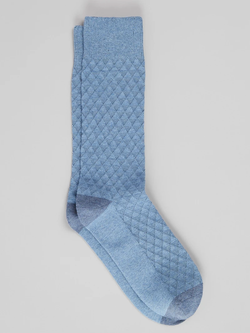 Men's Jos. A. Bank Triangle Texture Socks at Jos. A. Bank, Blue/Chambray Heather, 