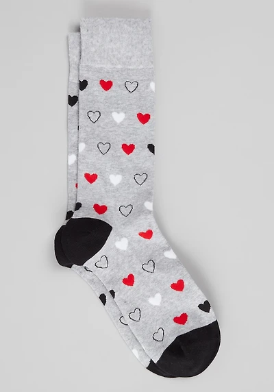 Men's Jos. A. Bank Heart Socks at Jos. A. Bank, Lt Grey Heather, 