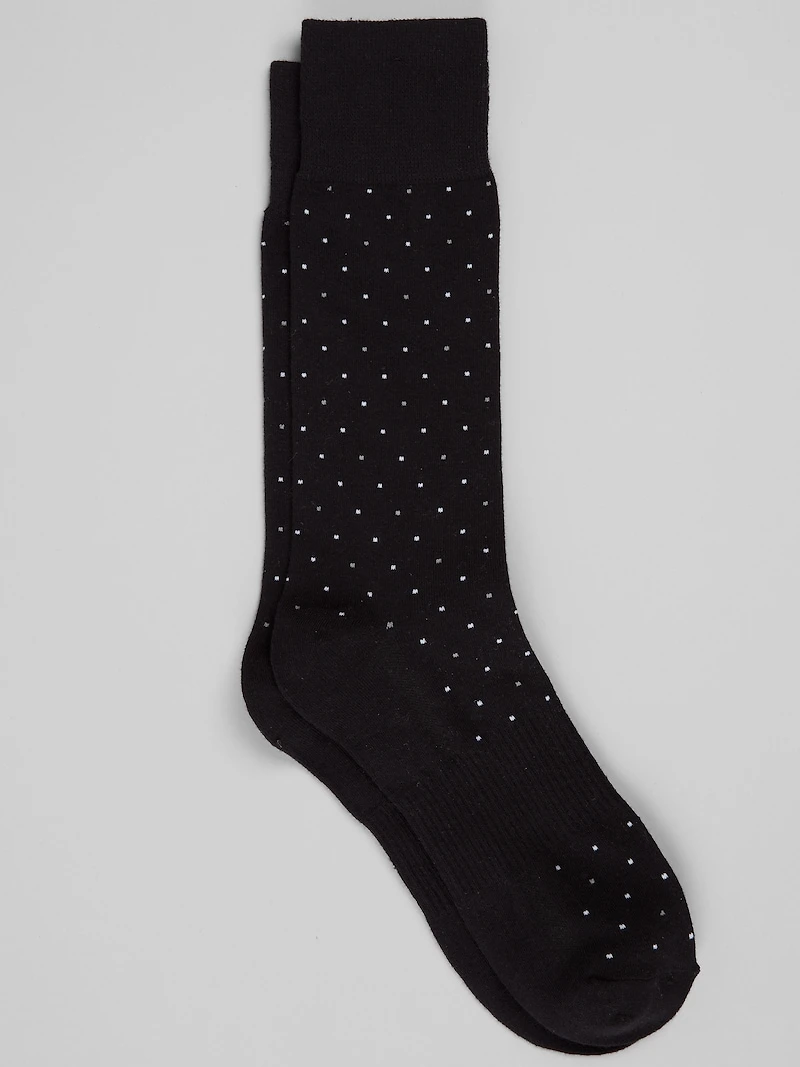 Men's Travelerî COOLMOTION Small Dots Mid-Calf Socks at Jos. A. Bank, Black,