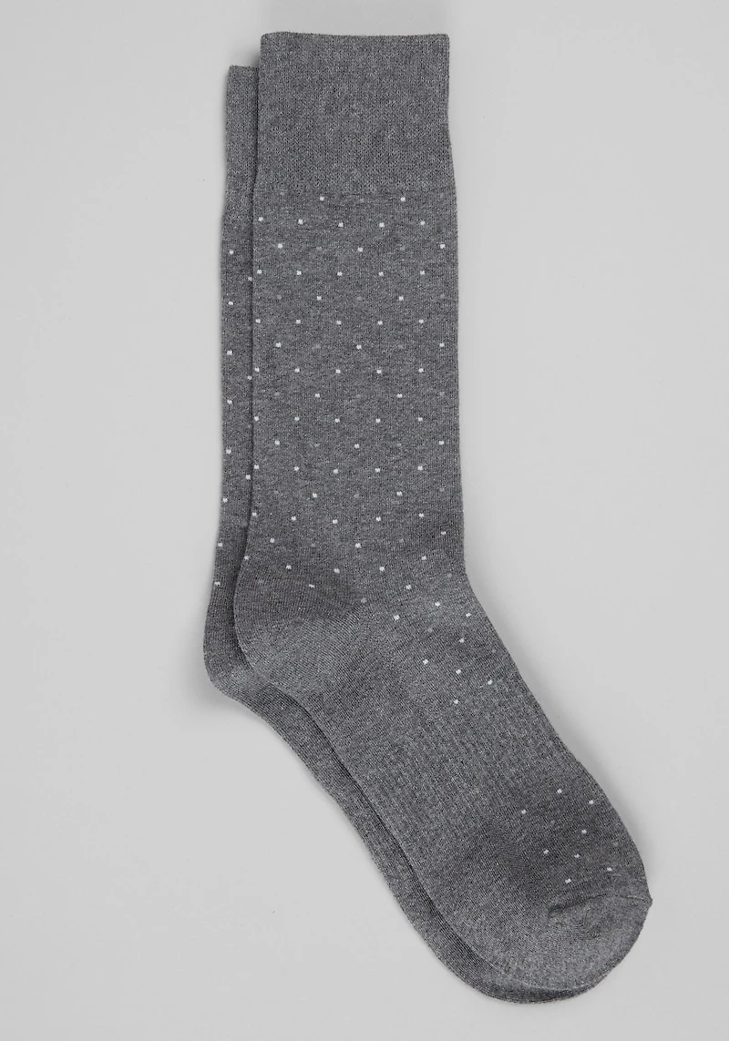Men's Traveler® COOLMOTION Small Dots Mid-Calf Socks at Jos. A. Bank, Charcoal Heather/Grey,
