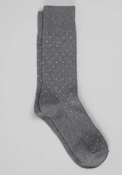 Men's Traveler® COOLMOTION Small Dots Mid-Calf Socks at Jos. A. Bank, Charcoal Heather/Grey, 