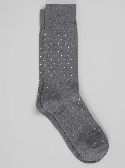 Men's Travelerî COOLMOTION Small Dots Mid-Calf Socks at Jos. A. Bank, Charcoal Heather/Grey,