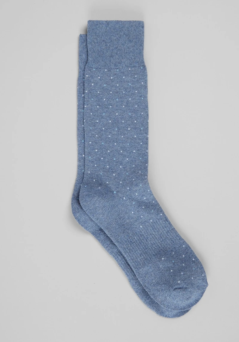 Men's TravelerÃÂ® COOLMOTION Small Dots Mid-Calf Socks at Jos. A. Bank, Blue/Denim Heather, 