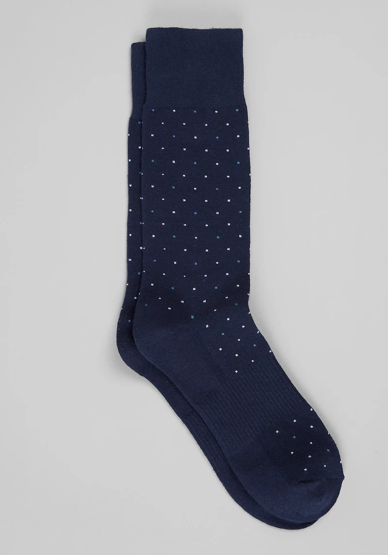 Men's Traveler® COOLMOTION Small Dots Mid-Calf Socks at Jos. A. Bank, Blue/Xavier Navy,