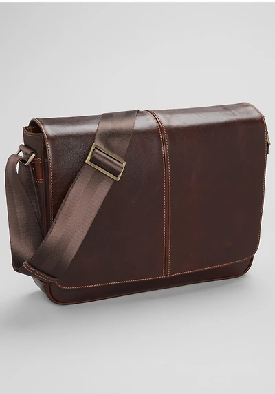 Men's Jos. A. Bank Compact Leather Messenger Case at Jos. A. Bank, Brown, 