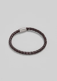 Men's Jos. A. Bank Woven Leather Bracelet with Magnetic Closure at Jos. A. Bank, Brown, 