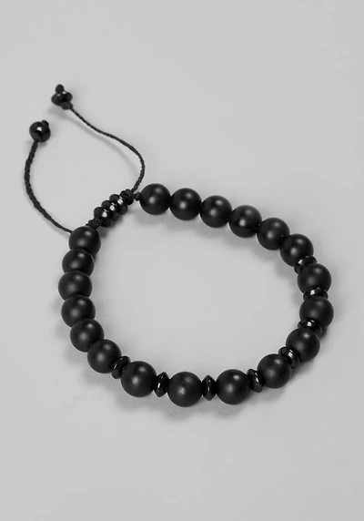 Men's Jos. A. Bank Adjustable Gemstone Beads Bracelet at Jos. A. Bank, Black, 