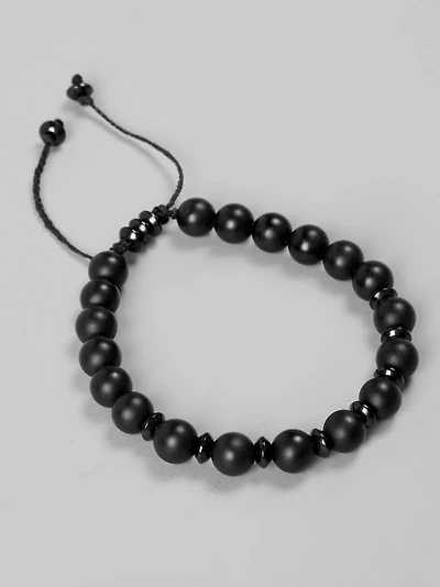 Men's Jos. A. Bank Adjustable Gemstone Beads Bracelet at Jos. A. Bank, Black,