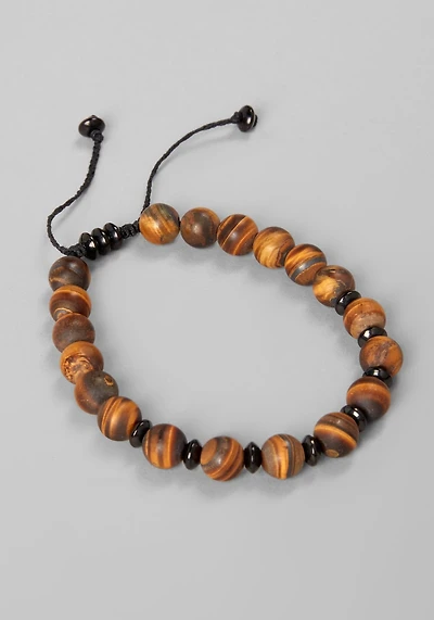 Men's Jos. A. Bank Adjustable Gemstone Beads Bracelet at Jos. A. Bank, Brown, 