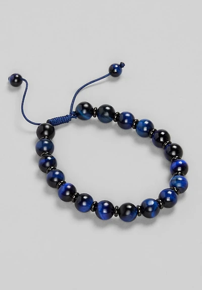 Men's Jos. A. Bank Adjustable Gemstone Beads Bracelet at Jos. A. Bank, Blue, 