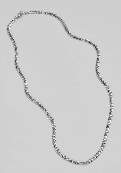 Men's Jos. A. Bank Stainless Steel Curb Chain, 20-Inch Length at Jos. A. Bank, Metals/Shiny Silver, 