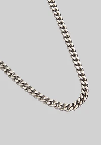 Men's Jos. A. Bank Stainless Steel Curb Chain Necklace, 20-Inch Length at Jos. A. Bank, Metals/Shiny Silver, 