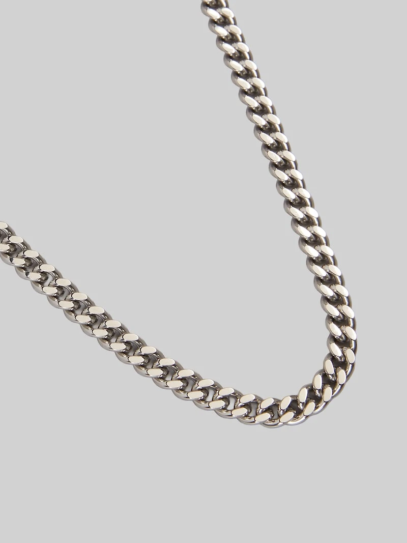 Men's Jos. A. Bank Stainless Steel Curb Chain Necklace, 20-Inch Length at Jos. A. Bank, Metals/Shiny Silver,