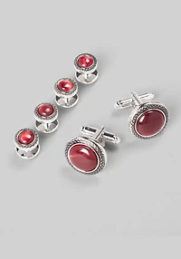 Men's Jos. A. Bank Antique Braided Cufflink & Stud Set at Jos. A. Bank, Burgundy, 