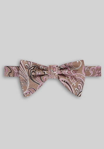 Men's Jos. A. Bank Paisley Teardrop Pre-Tied Bow Tie at Jos. A. Bank, Taupe/Pink,