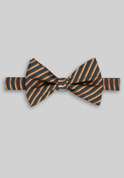 Men's Jos. A. Bank Stripe Pre-Tied Big Bow Tie at Jos. A. Bank, Dk Green/Rust,