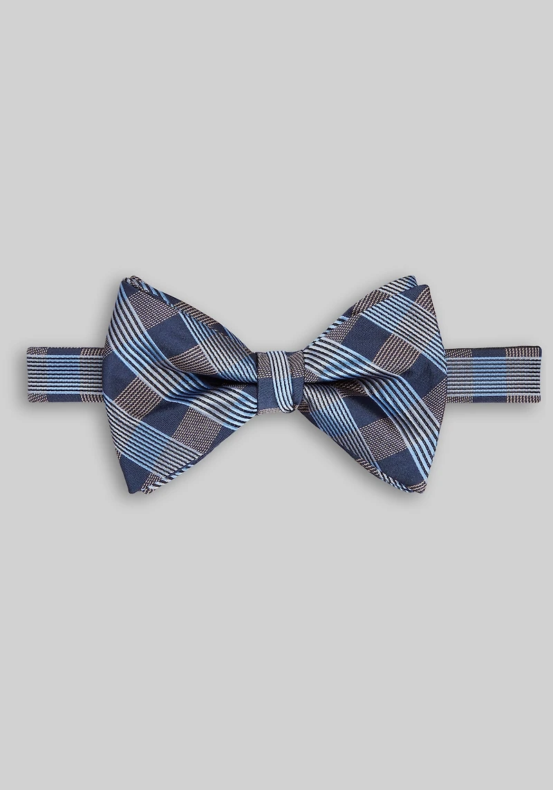 Men's Jos. A. Bank Plaid Teardrop Pre-Tied Bow Tie at Jos. A. Bank, Navy/Blue,