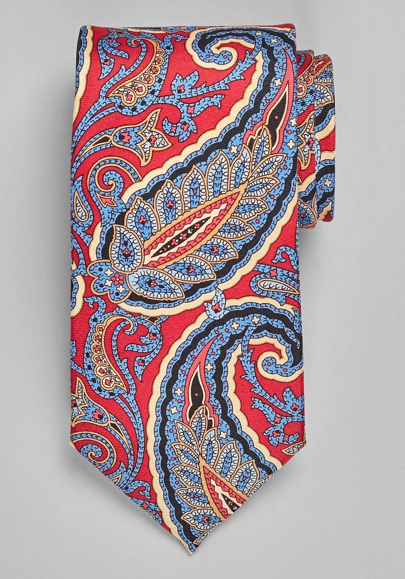 Men's Reserve Collection Paisley Tie at Jos. A. Bank, Burgundy/Orange, 