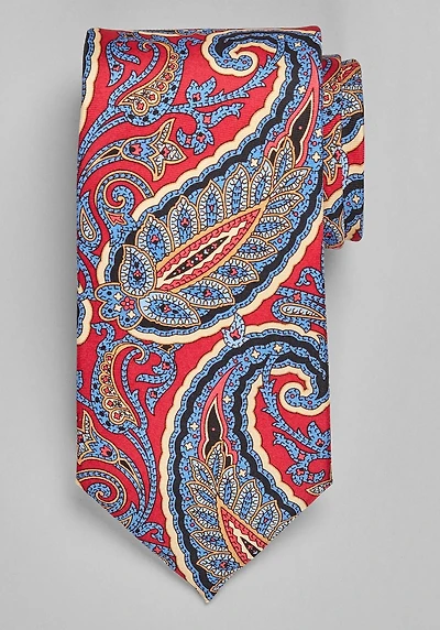 Men's Reserve Collection Paisley Tie at Jos. A. Bank, Burgundy/Orange, 