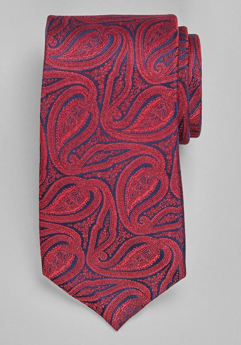 Men's Reserve Collection Tonal Paisley Tie at Jos. A. Bank, Navy/Red, 