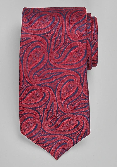 Men's Reserve Collection Tonal Paisley Tie at Jos. A. Bank, Navy/Red, 