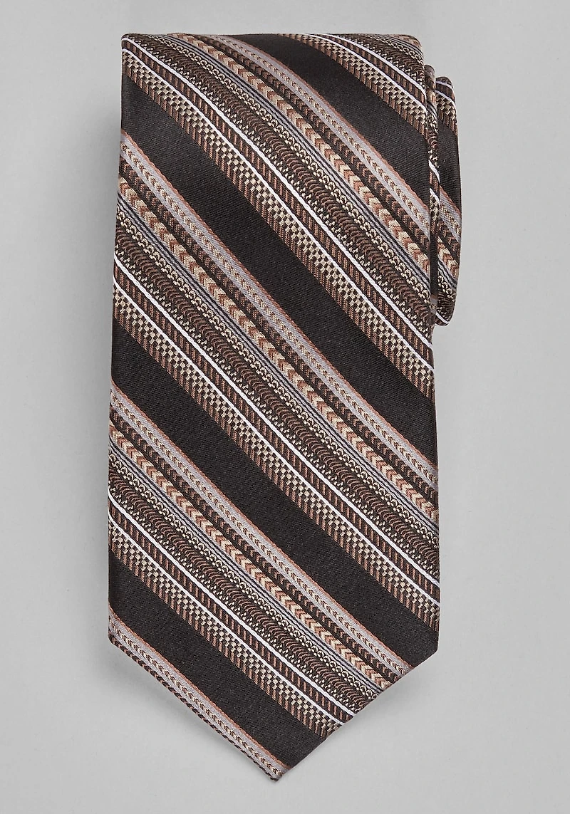 Men's Reserve Collection Intricate Stripe Tie at Jos. A. Bank, Black/Taupe,