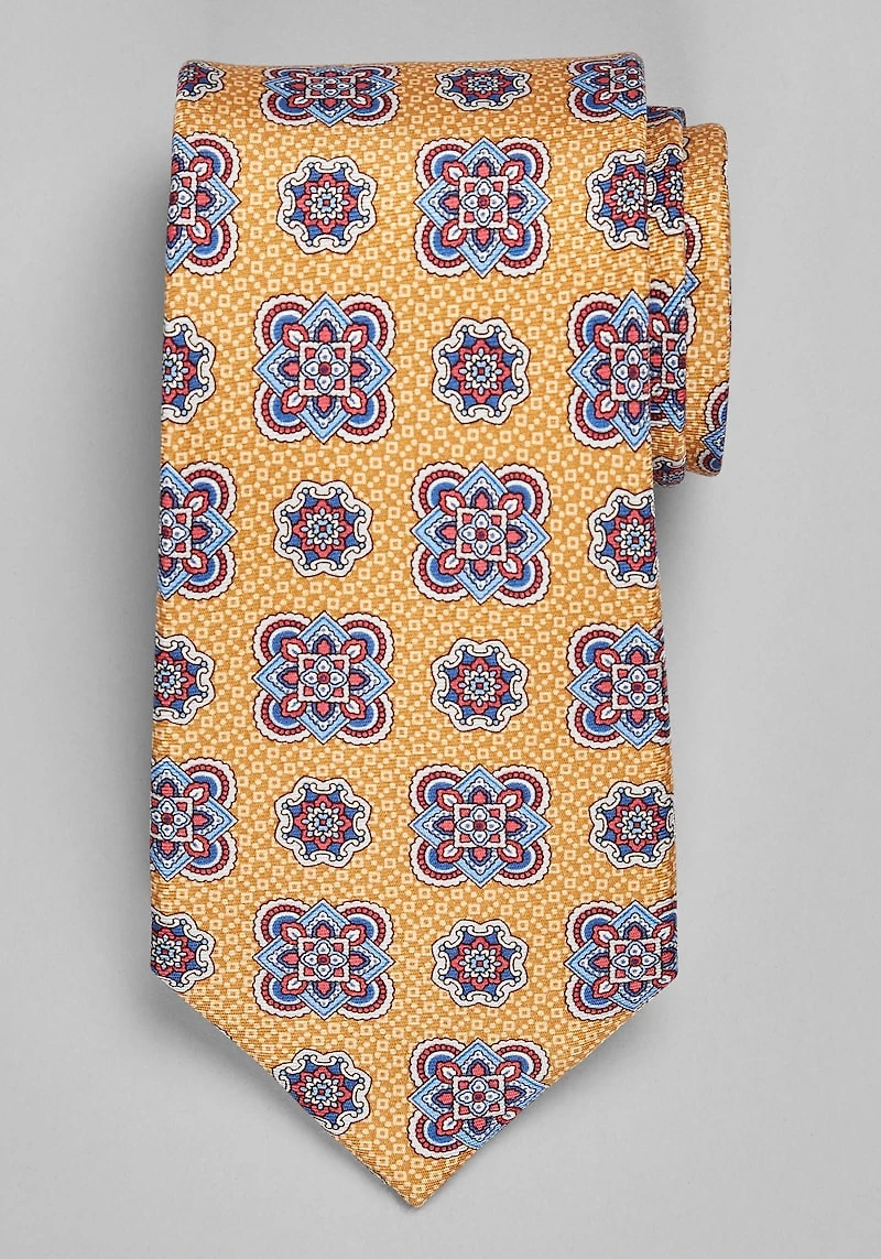 Men's TravelerÂ® Collection Medallion Tie at Jos. A. Bank, Gold, 