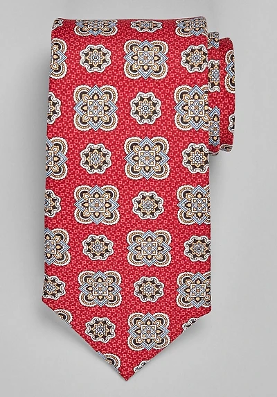 Men's TravelerÂ® Collection Medallion Tie at Jos. A. Bank, Burgundy, 