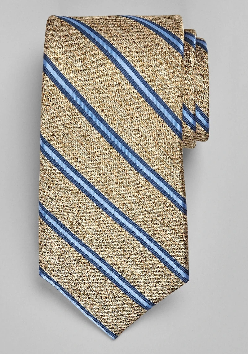 Men's TravelerÂ® Collection Heathered Stripe Tie at Jos. A. Bank, Gold/Blue, 