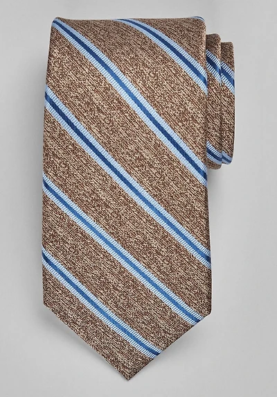 Men's TravelerÂ® Collection Heathered Stripe Tie at Jos. A. Bank, Brown/Blue, 