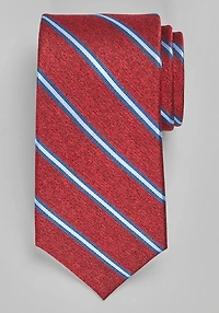 Men's TravelerÂ® Collection Heathered Stripe Tie at Jos. A. Bank, Burgundy/Blue, 