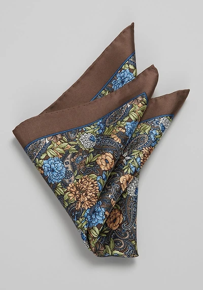 Men's Jos. A. Bank Crowded Floral Pocket Square at Jos. A. Bank, Brown,