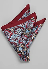 Men's Jos. A. Bank Floral Paisley Pocket Square at Jos. A. Bank, Burgundy, 