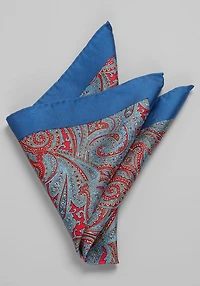 Men's Jos. A. Bank Paisley Pocket Square at Jos. A. Bank, Aqua/Multi/Navy, 