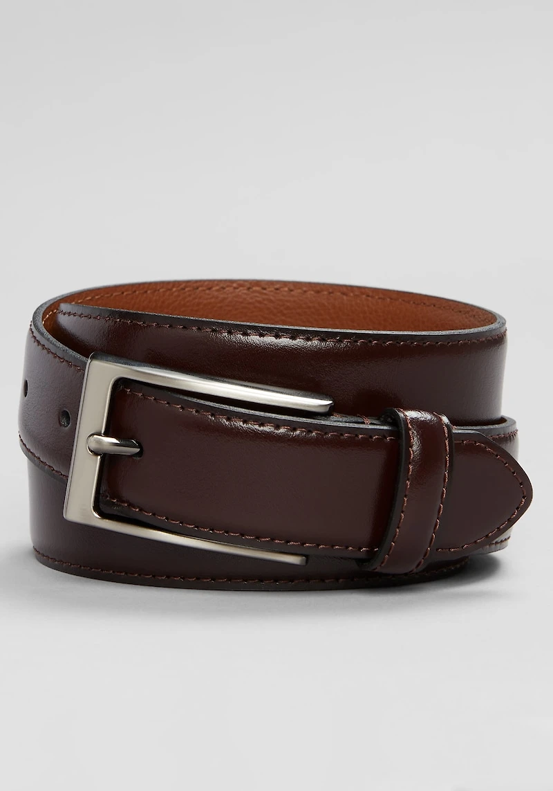 Men's Jos A. Bank Burnished Edge Casual Belt at Jos. A. Bank, Burgundy