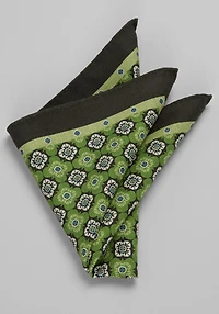 Men's Jos. A. Bank Medallion & Herringbone Reversible Wool Pocket Square at Jos. A. Bank, Green, 