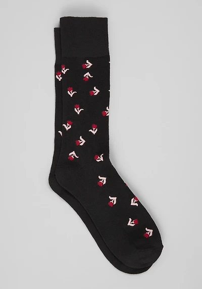 Men's Jos. A. Bank Mini Tulip Socks at Jos. A. Bank, Black/Burgundy, 