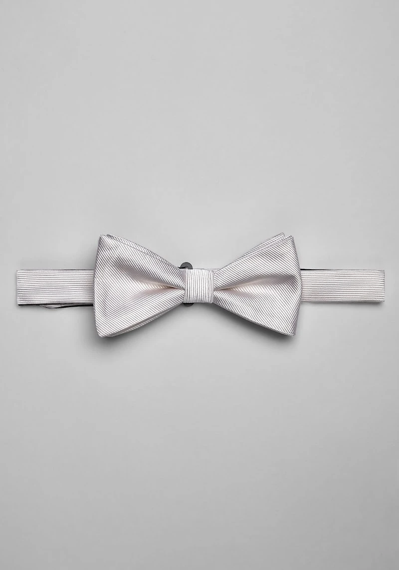 Men's Jos. A. Bank Pre-Tied Silk Bow Tie at Jos. A. Bank, Cream/White,