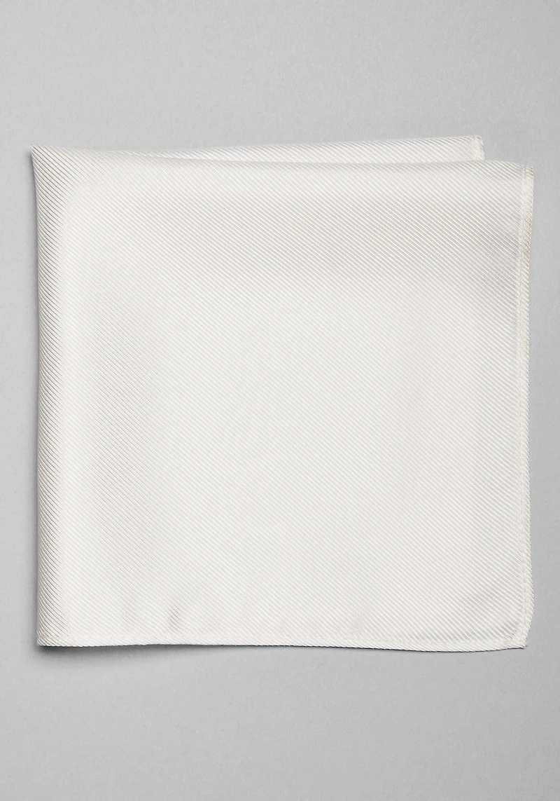 Men's Traveler Collection Solid Pocket Square at Jos. A. Bank, Cream/White,