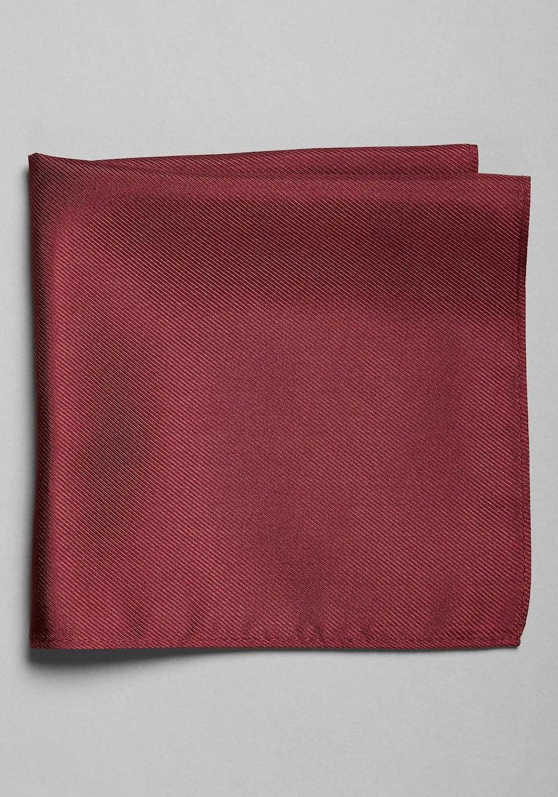Men's Traveler Collection Solid Pocket Square at Jos. A. Bank, Burgundy,