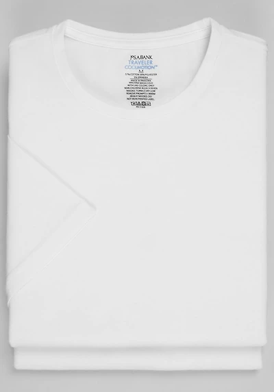 Men's Traveler® Collection COOLMOTION Crew Neck Tees, 2-Pack at Jos. A. Bank, Cream/White