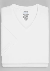 Men's Traveler® Collection COOLMOTION V-Neck Tees, 2-Pack at Jos. A. Bank, Cream/White