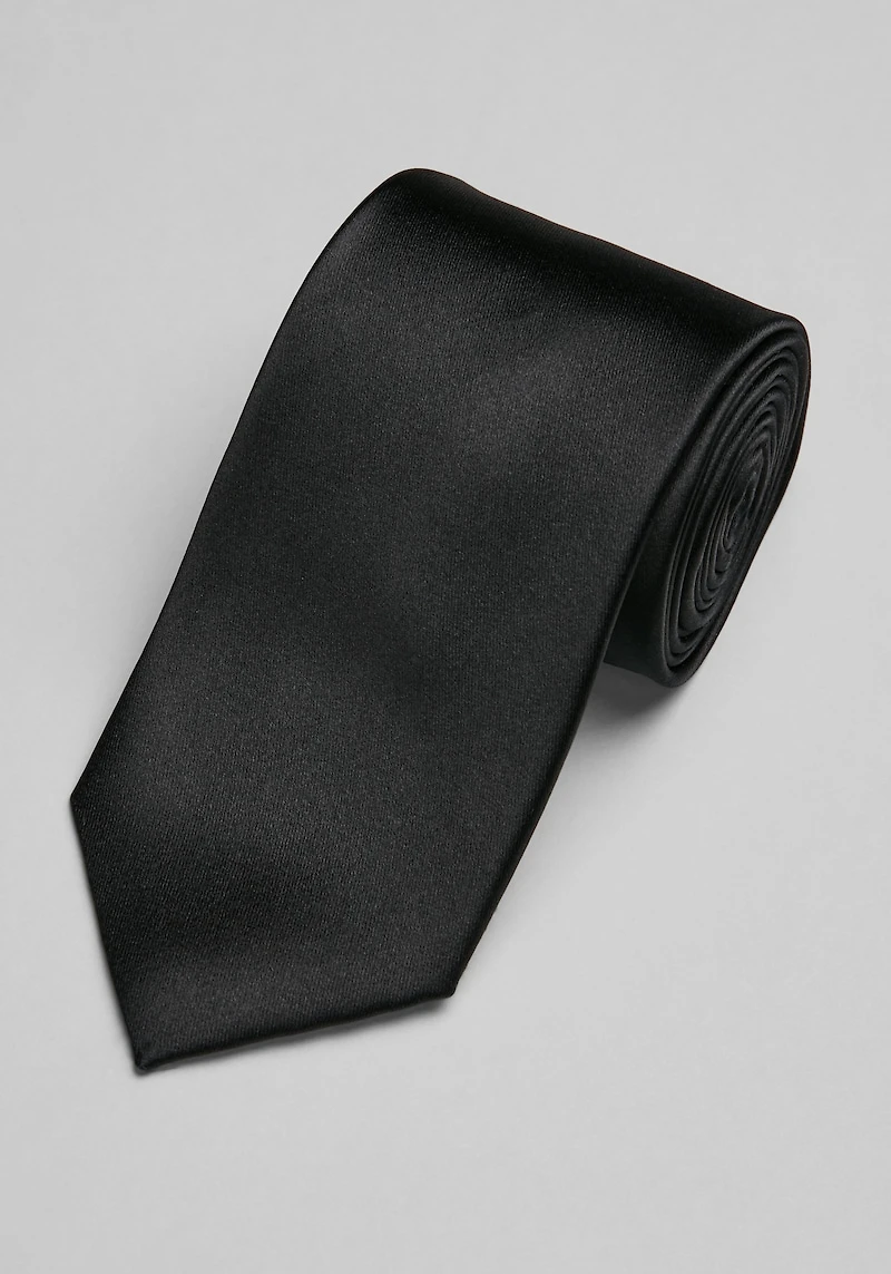 Men's Reserve Collection Satin Weave Solid Tie at Jos. A. Bank, Black,