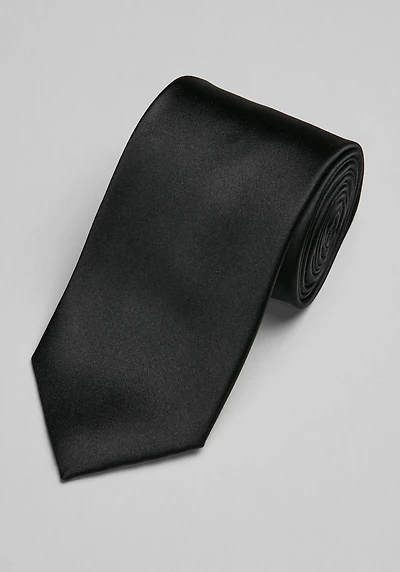 Men's Reserve Collection Satin Weave Solid Tie at Jos. A. Bank, Black,