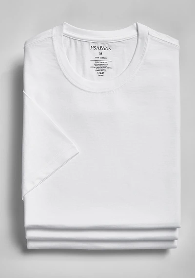 Men's Jos. A. Bank Crew Neck Tees, 3-Pack at Jos. A. Bank, Cream/White