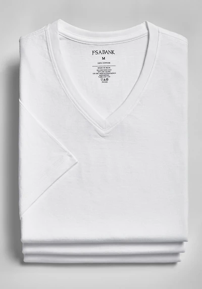 Men's Jos. A. Bank V-Neck Tees, 3-Pack at Jos. A. Bank, Cream/White