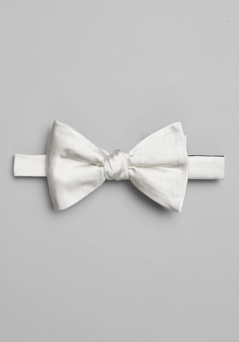 Men's Jos. A. Bank Solid Pre-Tied Bow Tie at Jos. A. Bank, Cream/Ivory/White,